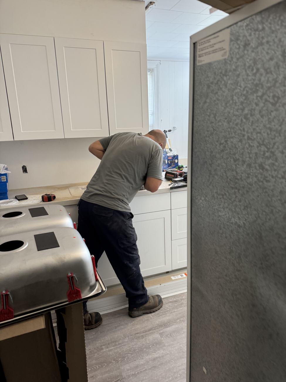 Installing the kitchen at Stanley Ave, Chatham, September 2026